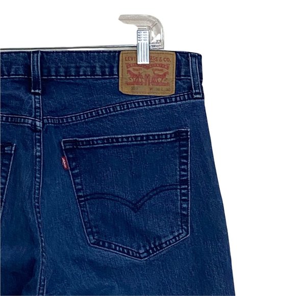 Levi's Men's 559 Relaxed Straight Dark Wash Jeans Size 36/30 - Picture 6 of 9